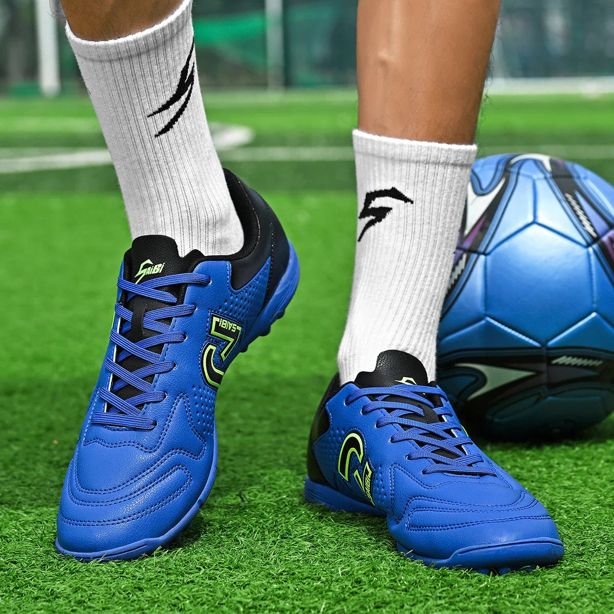TF Turf Soccer Cleats for Kids Youth Men Women Breathable Non-Slip Training Shoes with PU Fabric Rubber Sole