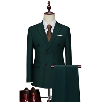Men's Slim Fit 2 Piece Suit Elegant Business Wedding Party Blazer Jacket PantsElevate Your Look