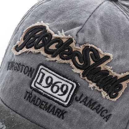 2025 High Quality Washed cowboy letters Cotton Cap For Men Women Adjustable Autdoor Sun protection hat Rock Shark Baseball Caps