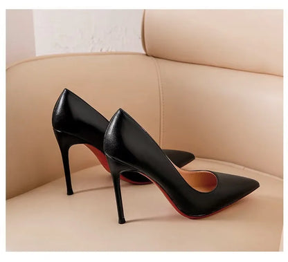 New Women's Red Shiny Bottom High Heels Luxury Pointed toe Pumps 12 cm Sexy Matte Party Wedding Shoes Elegant Woman Heeled Shoes