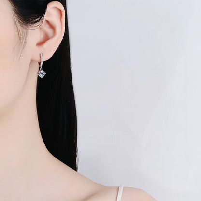 0.5CT 1CT D Color Zircon/moissanite Drop Earrings for Women Sparkling Lab Diamond Sterling Silver 925 Wedding Jewelry