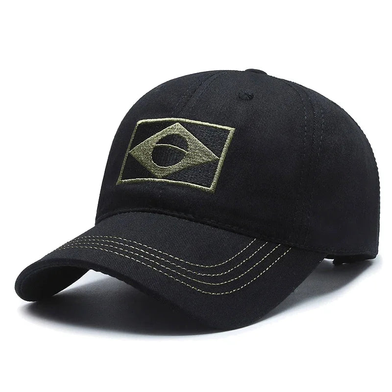 Spring and Autumn New Cotton Embroidered Brazilian Flag Baseball Cap Outdoor Cotton Men and Women Camouflage Sun Hat