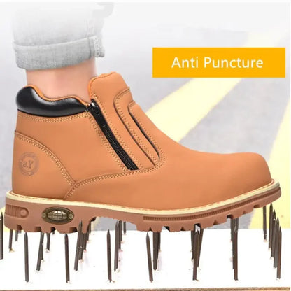 2025 Work Shoes for Men Waterproof Safety Shoes Man Anti Spark Leather Boots Man Anti Puncture Anti Slip Welder Shoe