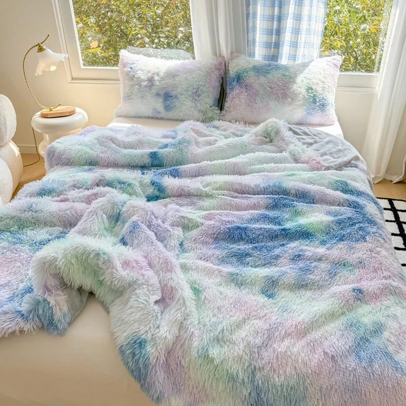1Pc  Mink velvet fabric Colorful Soft Warm Sofa Throw Blankets Travel Blanket Warm Bedding All Season With zipper Duvet Covers