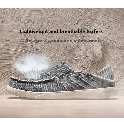 2024 Summer Men Canvas Shoes Espadrilles Breathable Casual Shoes Men Loafers Comfortable Ultralight Lazy Boat Shoes Big Size 47