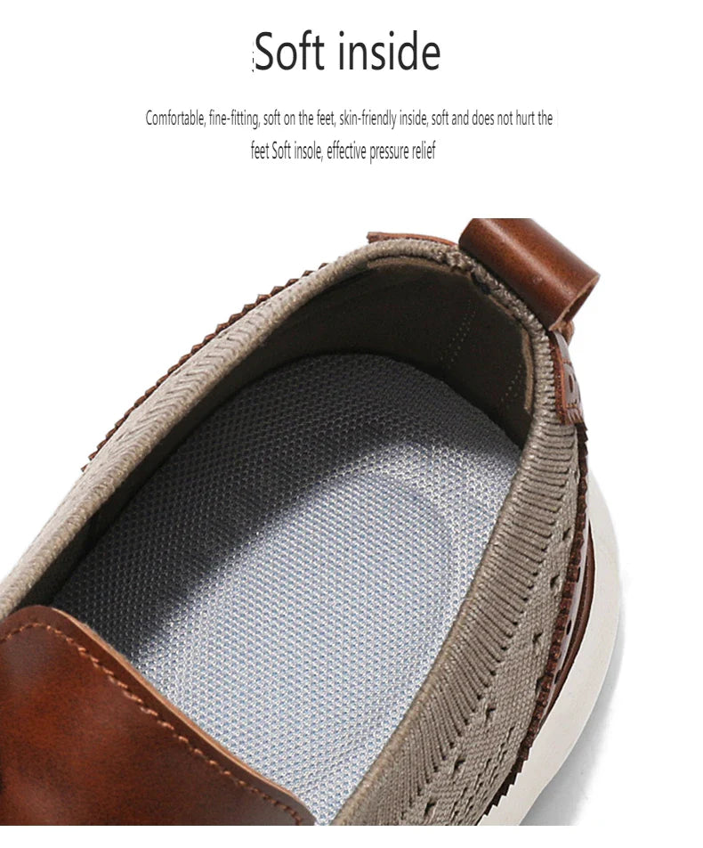 Large Size Comfortable Men's Shoes Light Fashion Casual Sports Shoes Breathable Flying Mesh Top Loafers