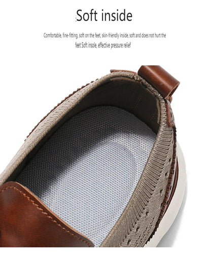 Large Size Comfortable Men's Shoes Light Fashion Casual Sports Shoes Breathable Flying Mesh Top Loafers