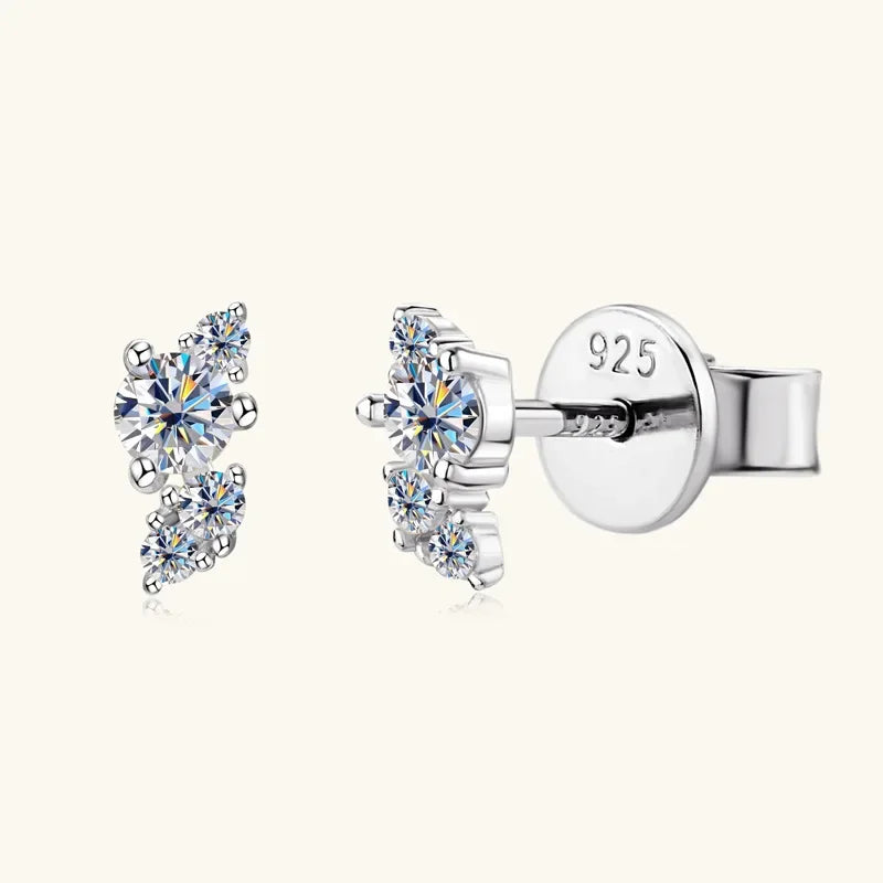 0.18cttw Full D Color Moissanite Stud Earrings for Women Girls S925 Silver Pass Diamond Test Small Ear Studs Wholesale Gift