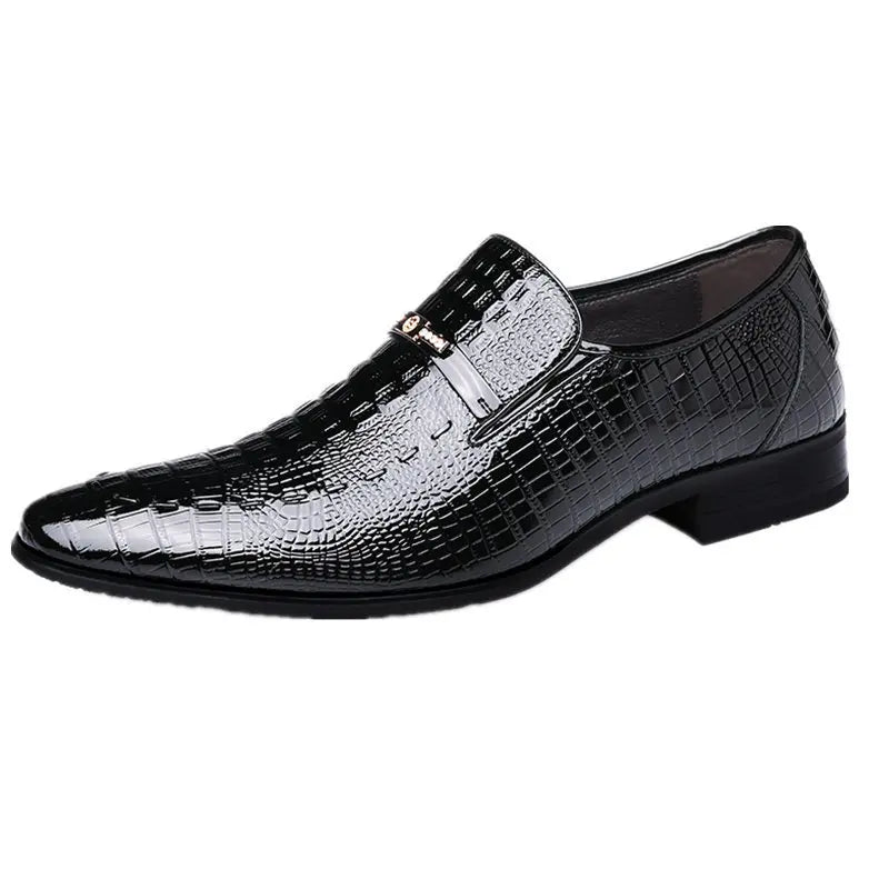 Classic Dress Shoes for Men Leather Shoes PU Crocodile Business Casual Formal Sneakers Plus Size Office Wedding Party Oxfords