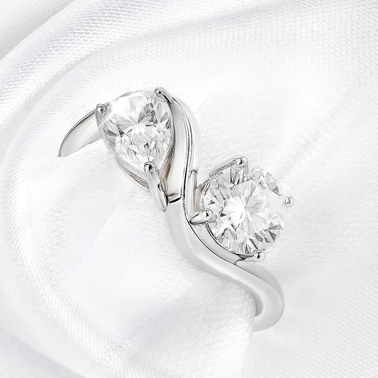 2cttw Certified Moissanite Rings for Women Brilliant Bride Wedding Jewelry 100% 925 Sterling Silver Band Plated 18K Gold