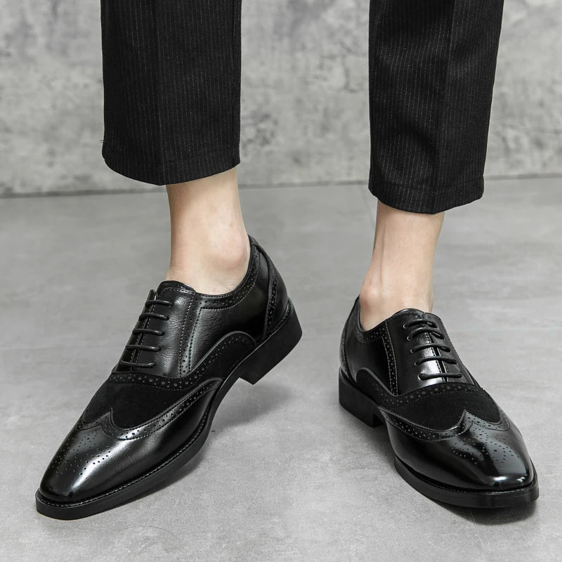 Trend Formal Brogues Social Office Shoes For Men Classic Casual Business Shoes Men High Quality Wedding Dress Shoes For Men