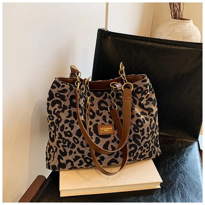 Best Selling Women's Bag, Retro Leopard Print Single Armpit Shoulder Bag, Large Capacity Tote Bag, Daily Handbag Women Shopping