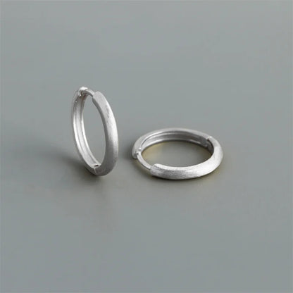 Real 925 Sterling Silver Minimalist Bohemian Round Ear Buckle for Women Punk Unisex Rock Hoop Earring Jewelry Accessories