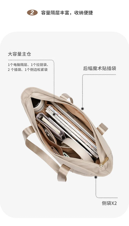 Designer Luxury Women's Bag Shoulder Bags For Work 14 Inches Commuter Bag With Zipper Compartments Large Capacity Tote Bag