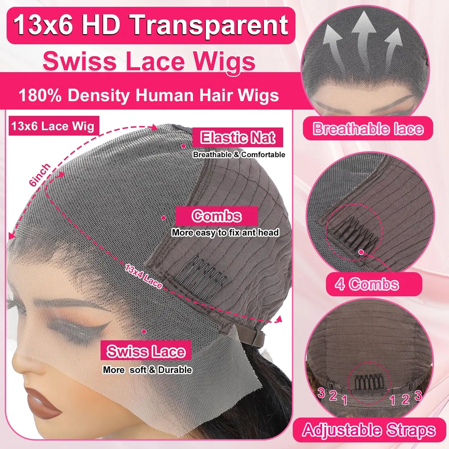 Highlight Ombre Lace Front Wig Human Hair Body Wave Pre Plucked 1B/30 Lace Front Human Hair Wig 200 Density 30 Inch For Women