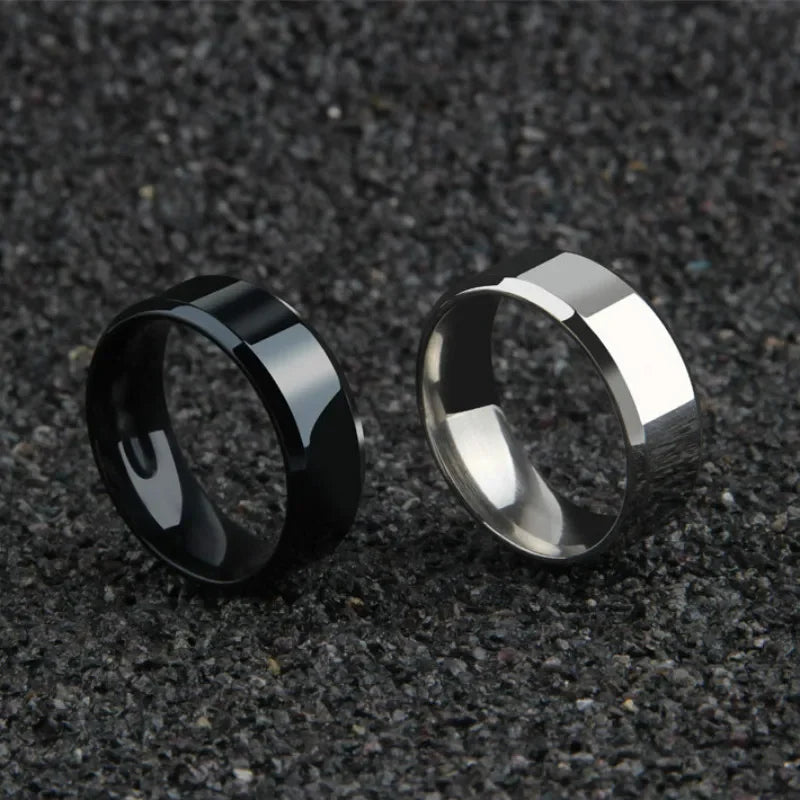 Jewelry Ring for Women Stainless Steel Black Rings Wedding Engagement