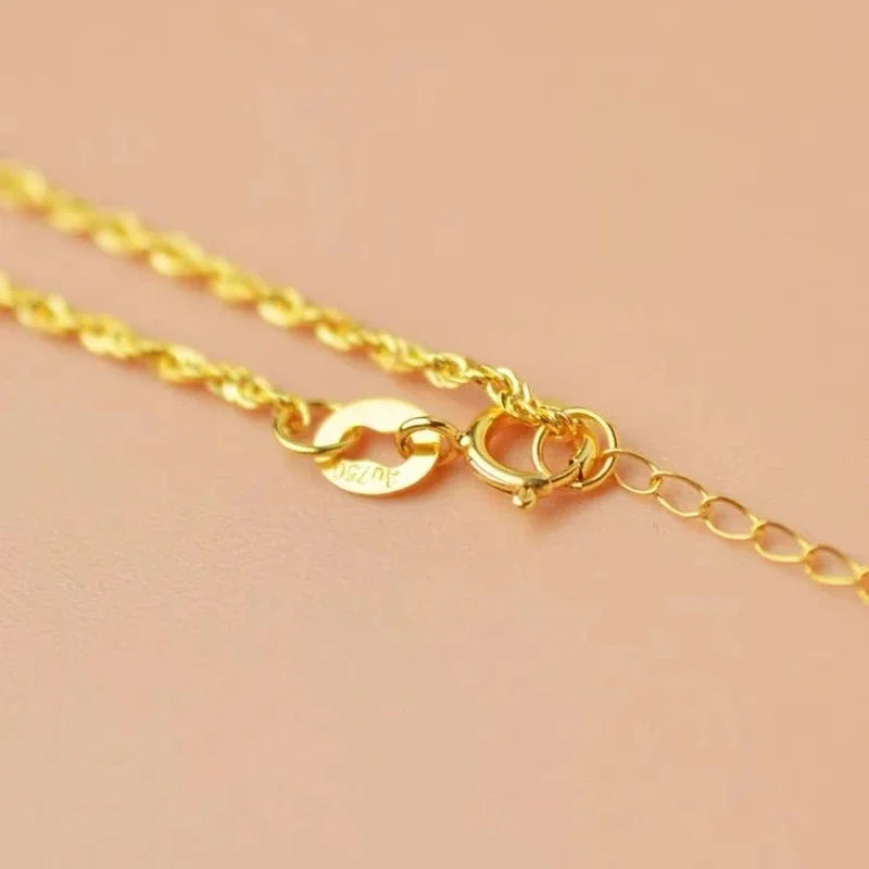 Authentic Real 18K Gold AU750 Twisted Bracelet Exquisite Delicate Gift Classic Present For Women Adjustable Fine Jewelry