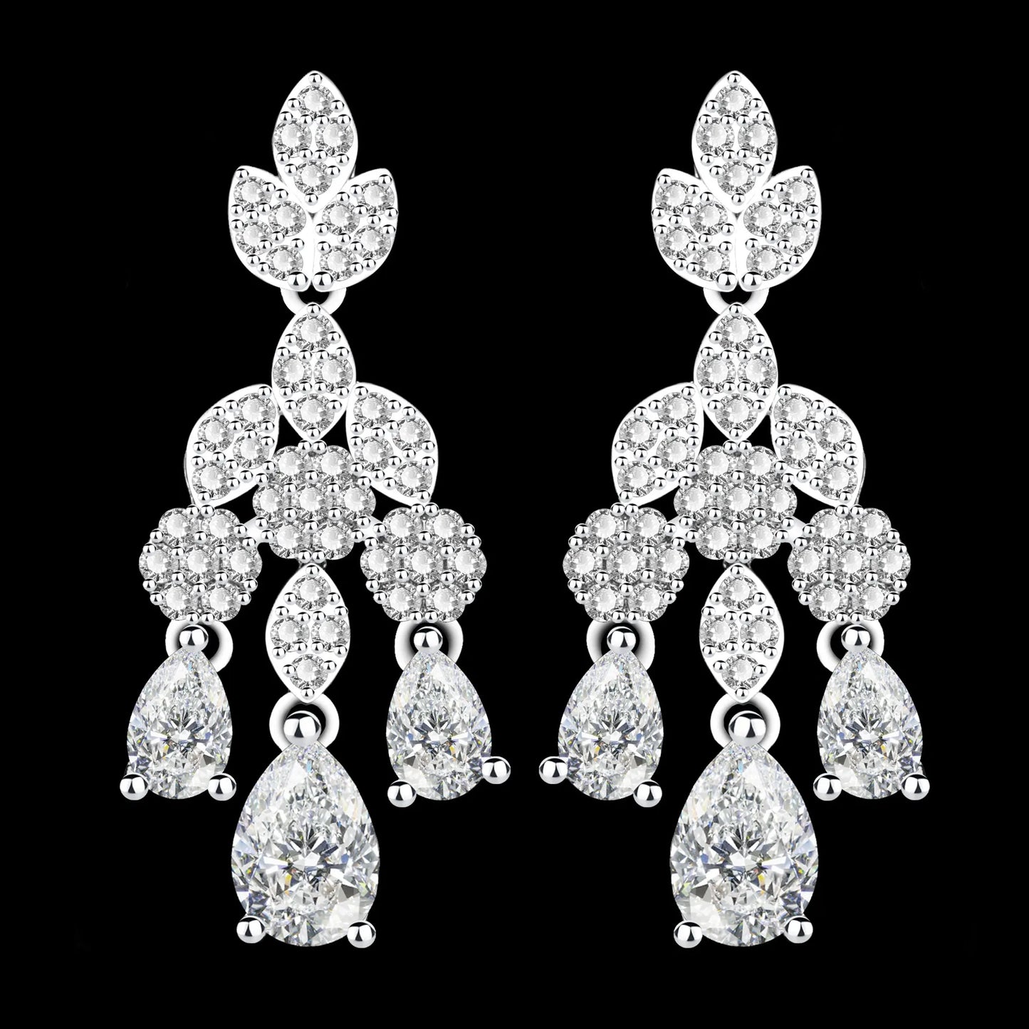 2024 Novo Conjunto de Joias de Noiva Luxuoso de Zircônia Cúbica AAA de 4 Peças para Festa de Casamento Nigéria Dubai