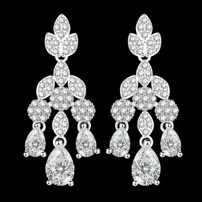 2024 Novo Conjunto de Joias de Noiva Luxuoso de Zircônia Cúbica AAA de 4 Peças para Festa de Casamento Nigéria Dubai