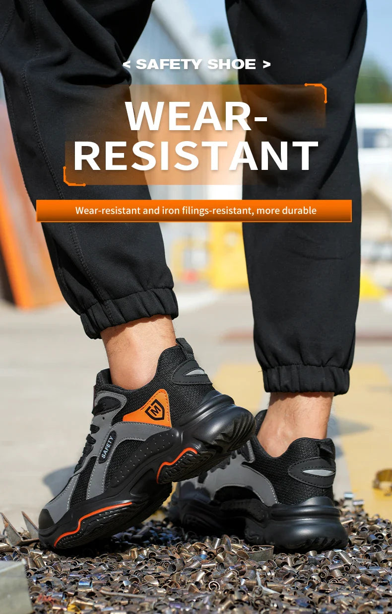Lightweight Safety Shoes Men Work Shoes Steel Toe Cap Working Boots Sneakers Man Anti Puncture Breathable Sport Work Footwear