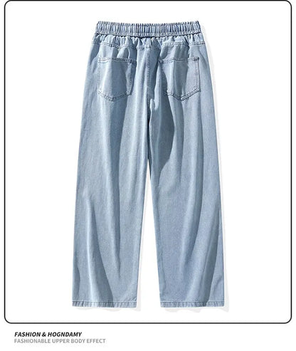 Men's American Style Loose Straight Leg Jeans Vintage Spring Summer New Arrival Drapey Trendy Wide Leg Long Pants