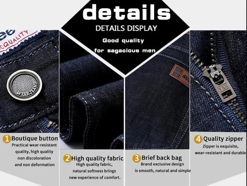 2026 Brand Best Price Comfort Straight Denim Pants Men's Jeans Business Casual Elastic Male High Quality Trousers