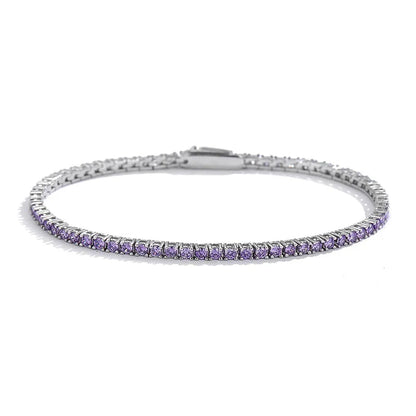 2mm Blue High Carbon Diamond Tennis Bracelet for Women 925 Sterling Silver Color Gemstone Bracelets Party Jewelry Gifts