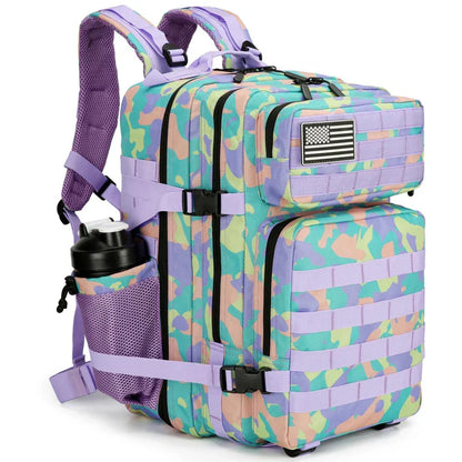 45L Tactical Backpack for Men and Women Large Athlete Gym Bag Outdoor Sports Hiking Survival Rucksack with Bottle Holder