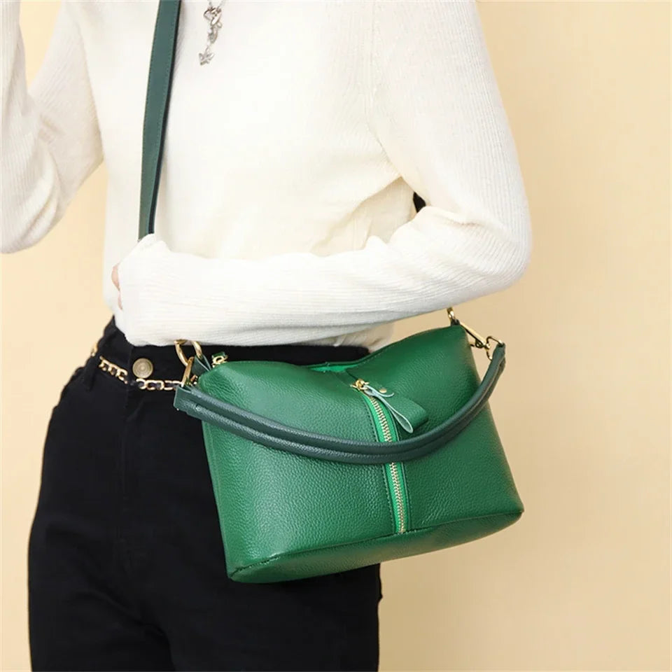 High Quality Genuine Leather Women Tote Bag Luxury Soft Cowhide Ladies Shoulder Crossbody Bags 2024 Fashion Female Messenger Sac