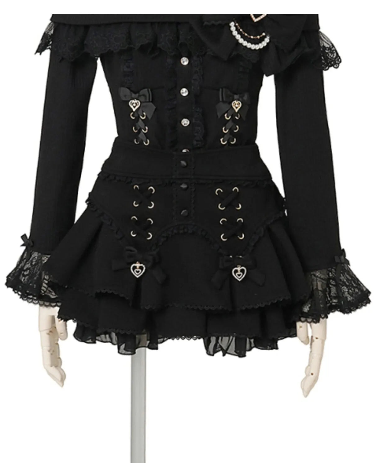 Liz Japanese-style Sweet Cross-ribbon Multi-layer Lace Back Bow Skirt 2026 Spring-summer New Cute Girl Princess Short Skirt