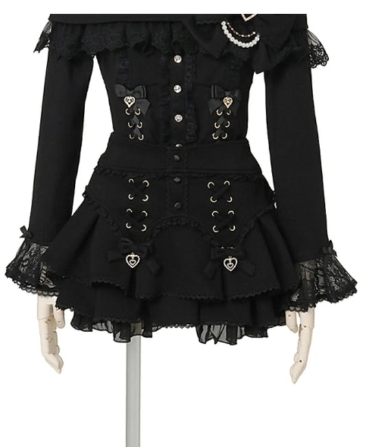 Liz Japanese-style Sweet Cross-ribbon Multi-layer Lace Back Bow Skirt 2026 Spring-summer New Cute Girl Princess Short Skirt