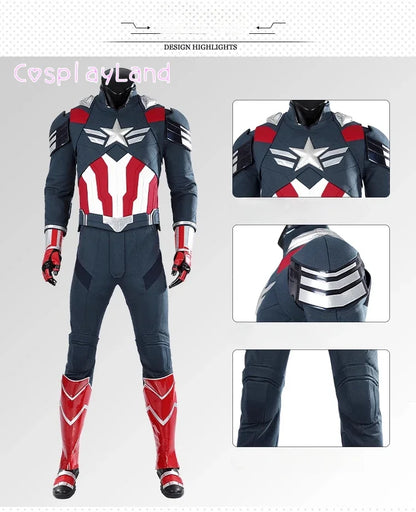 New Superhero Cosplay Costume Captain Steve Rogers Suit Adult Men Halloween Comic Con Outfit Custom Made Superhero Jumpsuit