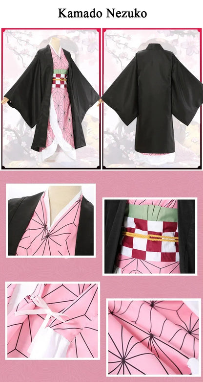 New Demon Slayer Cosplay Tanjiro Nezuko Cosplay Kids Shinobu Costume Japanese Anime Cartoon Halloween Costume Christmas Gifts
