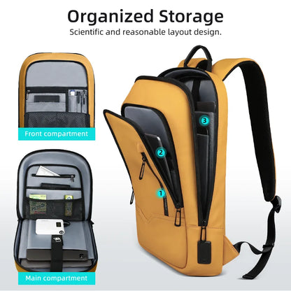 Thin Male Work Backpack Multifunctional Fashion 15.6 In Laptop Backpack Casual Waterproof Business Travel Daypack