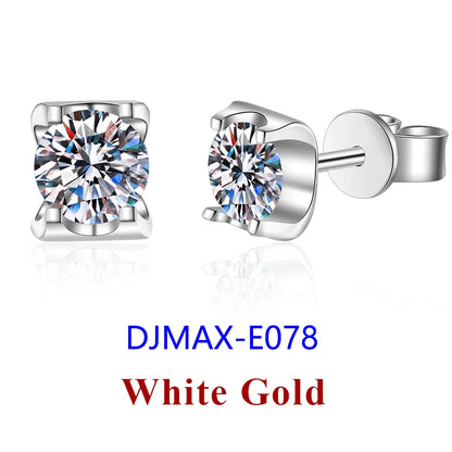 0.5-2ct Moissanite Diamond Stud Earrings for Women Original 925 Sterling Silver Lady's Moissanite Earring New 2026