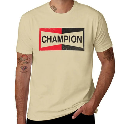 Spark Plug Retro Distressed Emblem - Cl T-Shirt Short sleeve tee new edition slim fit t shirts for men