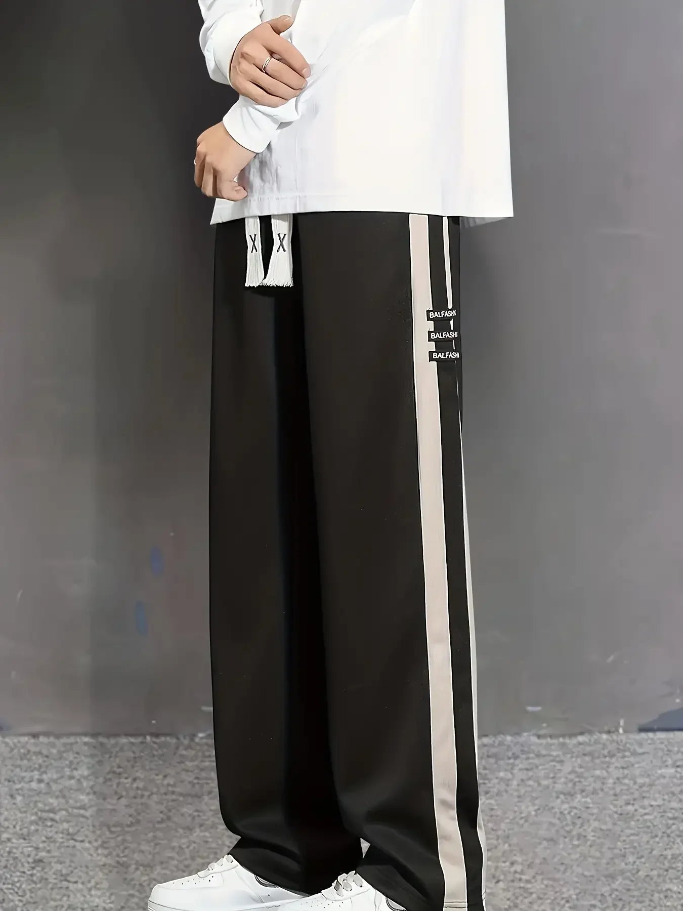 Men's striped three-dimensional waist sports casual pants, men's sports pants