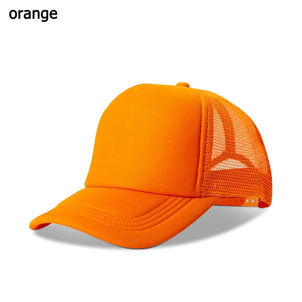 Fashion Unisex Plain Baseball Cap Adjustable Trucker Baseball Cap Snapback Mesh Curved Mens Womens Sun Summer Hat