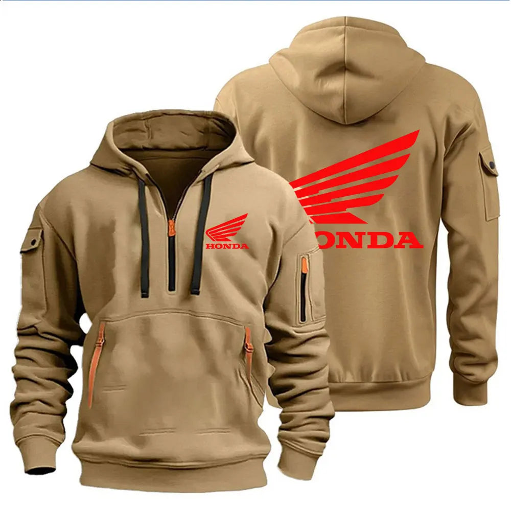 Men's Clothing Hoody Hoodie Motorcycle Jacket Honda Wing Logo Print Sweatshirt Pullover Trendy Biker Jacket Autumn and winter