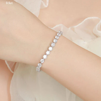 3 Claw 2.5/3mm Full D Color Moissanite Diamond Tennis Bracelet Hidden Buckle for Women Man 925 Silver Link Chain Bracelets