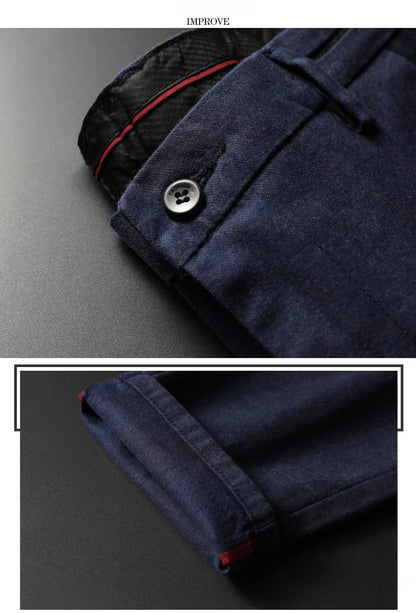 Spring Summer Business Men's Casual Pants Fashion Grid Design Versatile Comfortable Slim Straight Legs Elastic Male Trousers