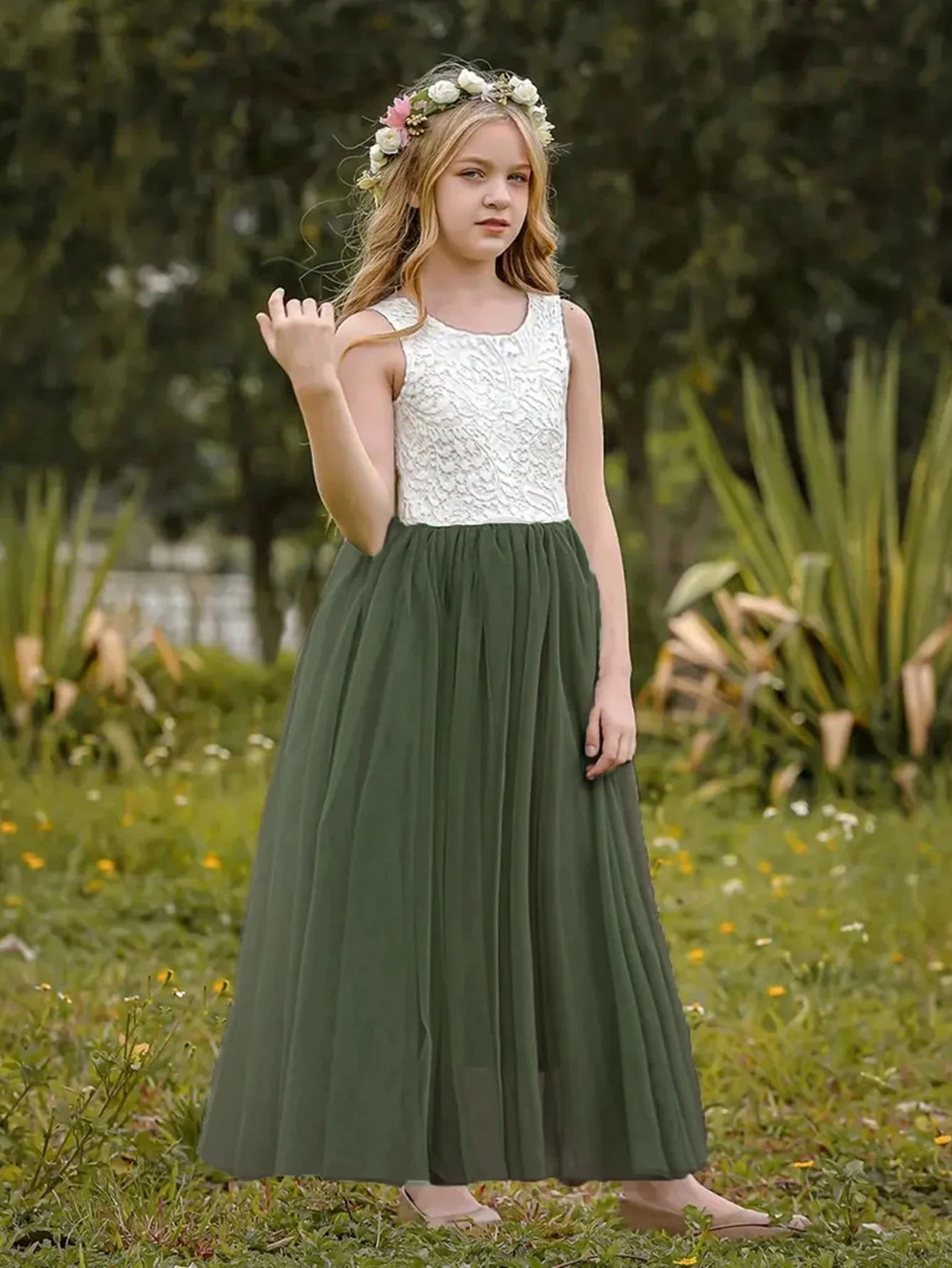 2024 Flower Girl Dress Baby Kids Summer Princess Party Lace Wedding Birthday Dresses Children Clothing 2 4  6 8 10 12 14