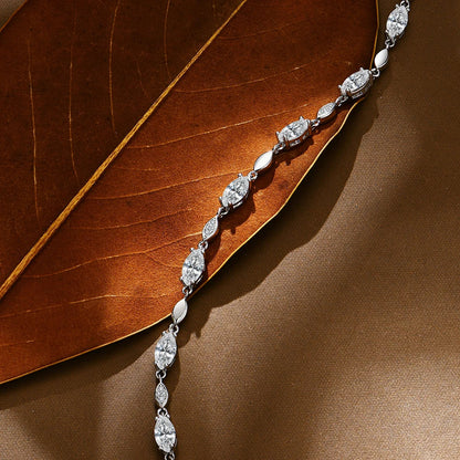 Marquise Round Cut Moissanite Tennis Bracelets D VVS1 Real S925 Silver for Women Man Passed Diamond Tester Jewelry Gift