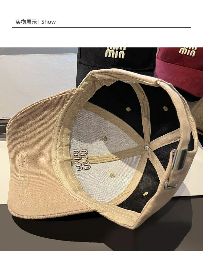 Korean Version High-quality Hard-top Baseball Cap Women Men Spring Autumn Versatile Embroidery Suncap Male Female Classic Hat