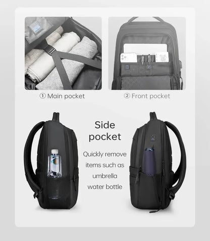 Multi Layers Men's Backpack Fits 15.6inch Laptop Water Repellent Backpacks for Students