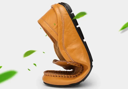 Genuine Leather Men Casual Shoes Luxury Brand Designer Men Loafers Moccasins Breathable Slip on Male Boat Shoes Plus Size 37-47