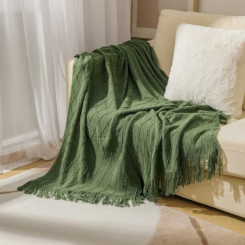 Aesthetic Nordic Plaid Knitted Throw Thread Blankets on the Bed Sofa Throw Travel TV Nap Blankets Soft Towel Bed Plaid Tapestry