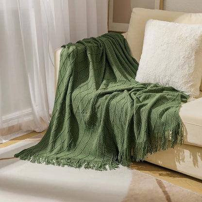 Aesthetic Nordic Plaid Knitted Throw Thread Blankets on the Bed Sofa Throw Travel TV Nap Blankets Soft Towel Bed Plaid Tapestry