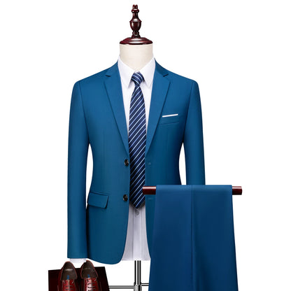 Classic Wedding Tuxedos Casual Solid Suits Slim Fit 3/2 Pieces Groomsmen Suit Male Formal Business Men Clothing