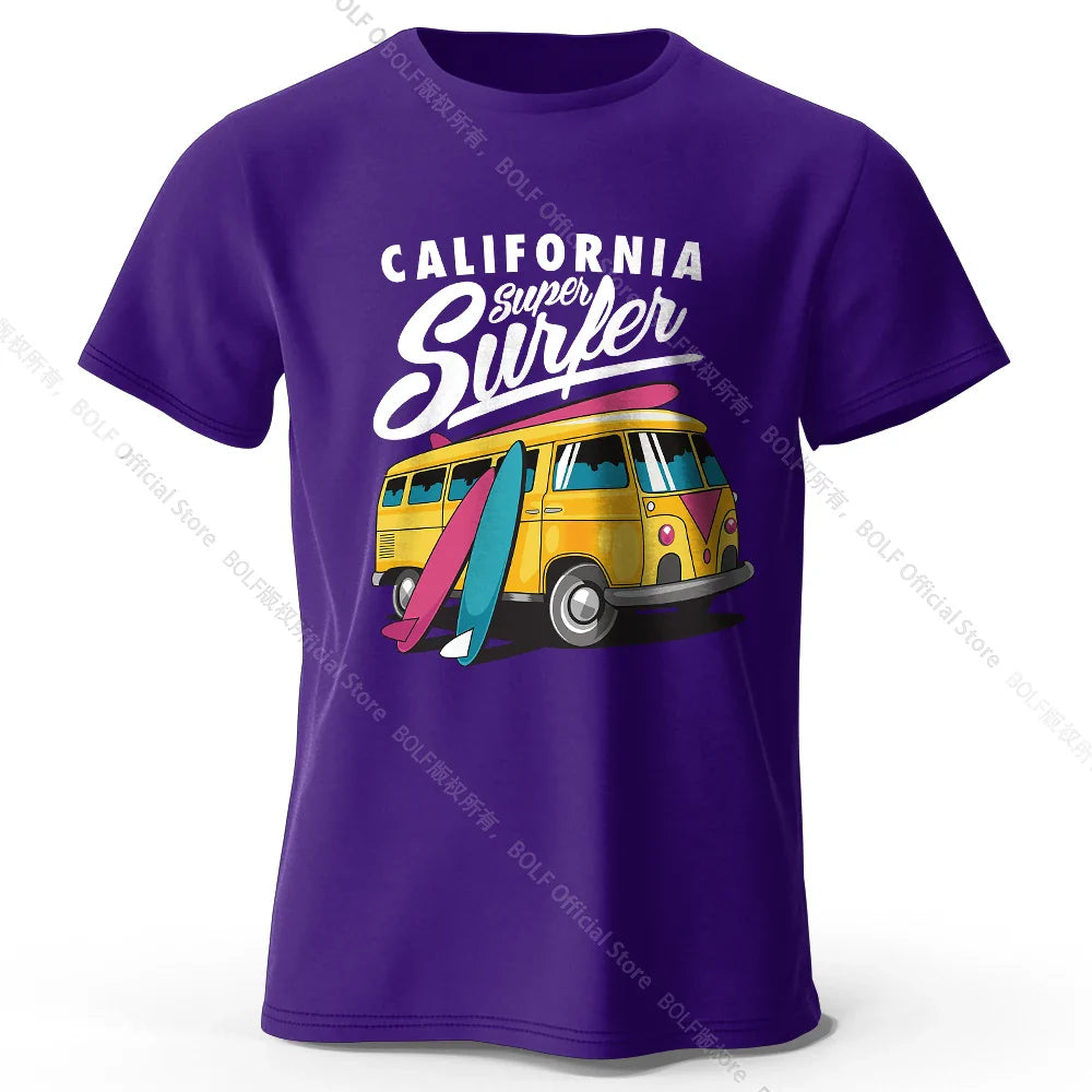 Surfer Sunrise Silhouette Printed Unisex Men Women T-Shirt Tees Tops 100% Cotton Ocean Wave Graphic Morning Ritual